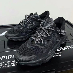 适配adidas originals ozweego黑武士复古运动老爹鞋圆形反光鞋带