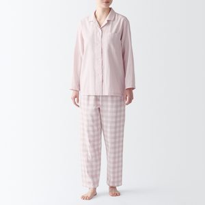 无印良品 MUJI 女式无侧缝双层纱织睡衣家居服纯棉薄荷曼波风全棉