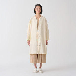 无印良品 MUJI IDEE 女式 平纹 无领夹克衫 外套早春新品