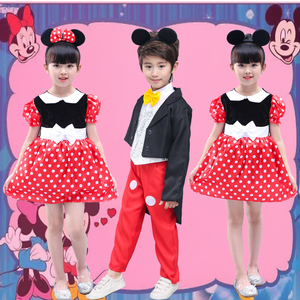六一儿童迪士尼米奇米妮演出服装幼儿公主裙亲子装女童米老鼠表演
