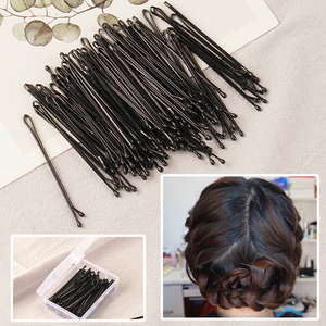 碎发一字夹小发夹老年人奶奶老款盘发女空姐职业黑色夹子造型固定