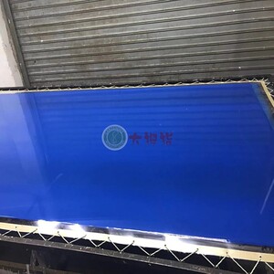 亮光蓝色uv板镜面 展厅墙面装饰板 展会地面装饰板 烤漆板淋油板
