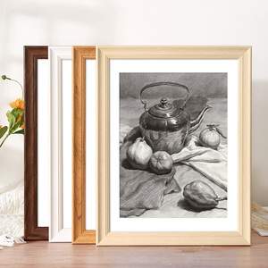 素描画框a4八开8ka3油画装裱挂墙复古海报展示相框框架大尺寸装饰