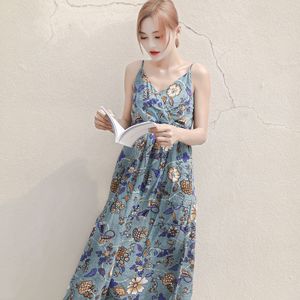 夏季沙滩性感休闲舒适新品风睡裙棉麻长款女士吊带度假家居服女性吗感情丰富多彩是白羊座图片