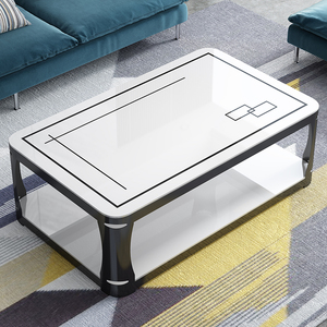 茶几桌客厅家用钢化玻璃茶几简约小户型办公室花几茶台长方形茶桌