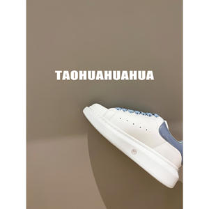 TAOHUA/新色 果冻蓝尾/ 经典款系带厚底小白鞋休闲鞋女 情侣款