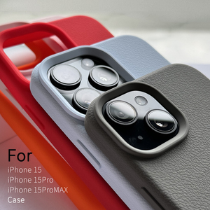 seepoo色布 适用于苹果iphone15手机壳 15pro max液态硅胶 全包边保护壳 真皮纹防滑防摔商务手感舒服简约