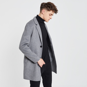 男士双面羊毛呢子大衣英伦风2022年冬季新款妮子风衣潮褂冬天外套