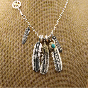 大拙高桥吾郎goros多羽毛组合套装羽毛项链925纯银goros太角链