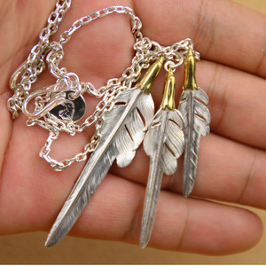 大拙手工 larry smith鹰头风切羽套链925纯银羽毛项链 胡歌同款