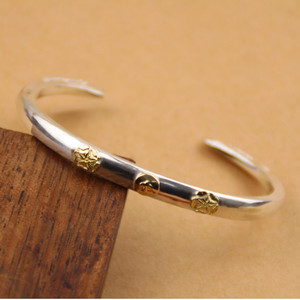 大拙手工高桥吾郎goros三点金双鹰头四目手镯925纯银goros鹰镯