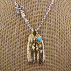 大拙手工高桥吾郎goros组合套装羽毛项链goros 925纯银18k金 铜