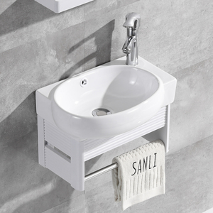 迷你洗手盆小户型卫生间挂盆阳台墙角洗脸盆陶瓷面池盘简易挂墙式