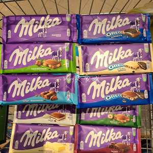 多款现货德国进口Milka妙卡阿尔卑斯牛奶巧克力奥利奥/榛子巧克力