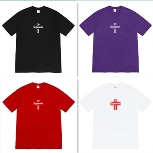 supreme 20fw cross box logo tee 十字架印花男女新款短袖t恤潮