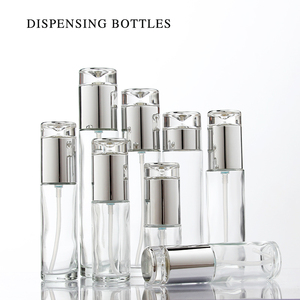 一滴水透明玻璃瓶套装 面霜瓶爽肤水喷雾瓶 乳液精华素空瓶