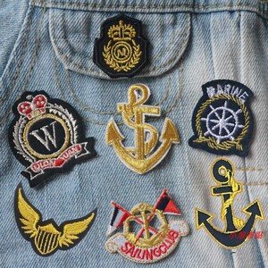 衣服补破洞布贴刺绣小翅膀徽章袖标黑色刺绣徽章羽绒服补丁贴小号