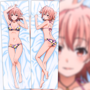 青果 由比滨结衣 团子 泳装水着 动漫等身抱枕 2wt抱枕套 靠枕diy