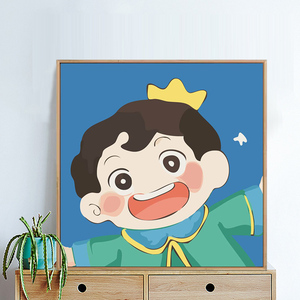 波吉王子diy数字油画儿童手工填充油彩画卡通动漫简单涂色丙烯画
