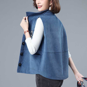 灯芯绒马甲女短款2021年新款春秋外搭女士小个子马夹背心外套女装