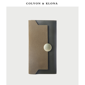 COLVON KLONA钱包女士夏款2024小众设计复古搭扣大容量手拿零钱包