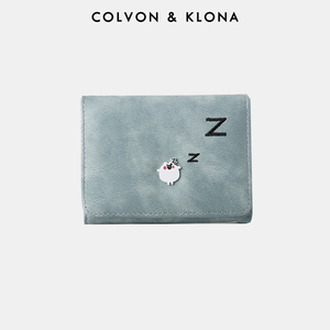 COLVON KLONA钱包女士夏短款2024新款小众设计可爱清新手拿零钱包