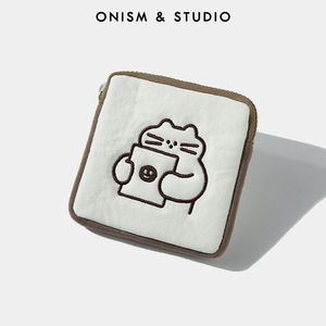 ONISM STUDIO卡通钱包女2024新款手拿包小众设计可爱小猫零钱包女
