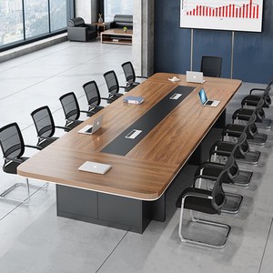 大型会议桌长桌简约现代办公室家具接待台培训办公桌长条桌椅组合