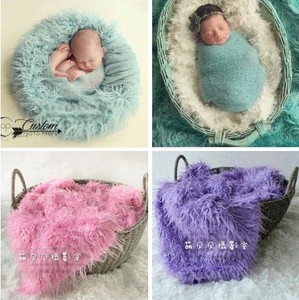 婴儿童摄影服装影楼拍照背景毯子宝宝拍照相道具长毛毯造型软垫子