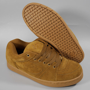 美国es滑板鞋子accel og棕色泡沫中底减震舒适真皮鞋面另emerica