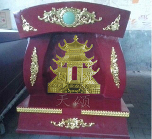 天颂棺材寿材寿木骨灰盒塑料镀金南天门棺头殡葬用品立体贴花配件