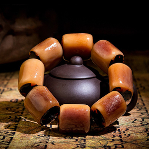 天然满血料骆驼骨手串男士高端骨头文玩手链藏传灵骨佛珠民族风