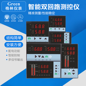 双回路双光柱温度压力液位显示控制仪两路显示仪表2路信号输入485