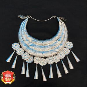 阿英苗艺纯手工苗银苗族银饰画民族风酒店装饰苗银项圈