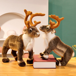 仿真麋鹿公仔毛绒玩具驯鹿小鹿玩偶布娃娃儿童圣诞礼物装饰道具女