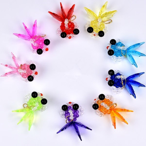 手工diy串珠小鱼大眼鱼挂件材料编织制作散珠包挂件钥匙挂件饰品