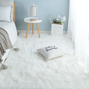 白色长毛地毯卧室ins风床边毯房间全铺毛毯地垫婚庆拍照背景垫子