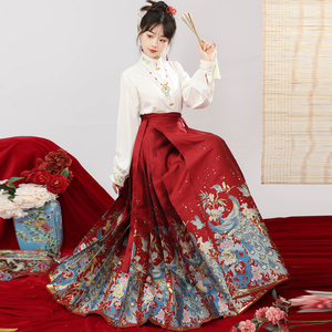 原创中国风2024明制对襟马面裙婚礼服红色高腰新中式高质量成人款