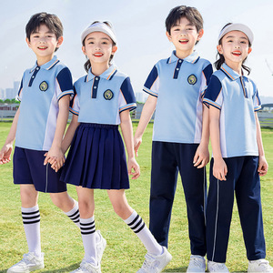 幼儿园园服夏季新款小学生校服短袖长裤套装男女儿童运动纯棉班服