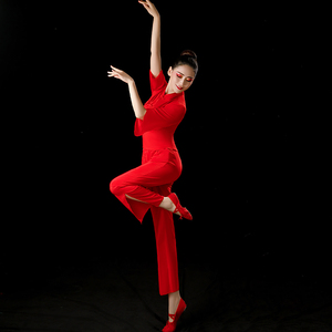 红高粱九儿演出服装女九儿衣服一抹红舞蹈服唱支山歌给党听演出服