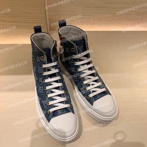 意大利专柜正品 louis vuitton 路易威登 高帮运动休闲帆布鞋