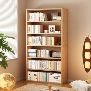 书柜实木家用窄柜落地靠墙书架收纳柜客厅电视柜旁立柜多层置物架