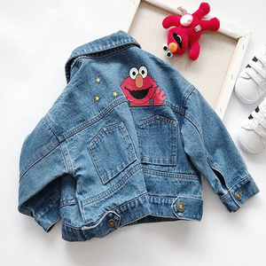 2019秋季男女童卡通芝麻街牛仔外套儿童宝宝韩版夹克牛仔服洋气潮