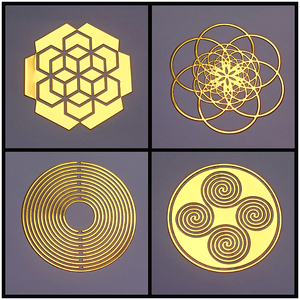 双螺旋生命之花金属贴 佩里斯之光图案装饰手机贴纸