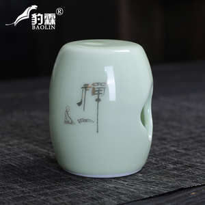 青瓷盖置盖托禅字茶器陶瓷茶道泡茶工具德化手工中式功夫茶具配件