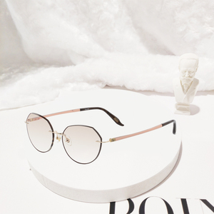 魅影幻影2640无框钻石切边近视有度数超轻复古时尚眼镜