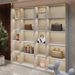 包包展示柜直播间柜子收纳带灯轻奢陈列货架架子服装店店铺展示架