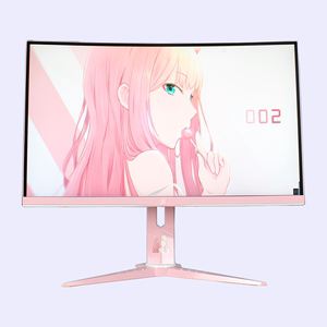 AOC粉色显示器2K144HZ电竞白色显示屏27英寸电脑曲直面大屏幕定制