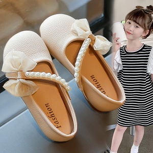 女童皮鞋鞋子潮牌新款儿童洋气公主鞋夏季小女孩软底单鞋白色凉鞋