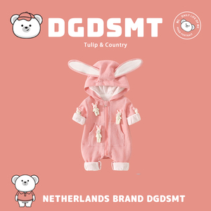 荷兰DGDSMT新生婴儿春秋季连体衣外套女宝宝洋气可爱长袖哈衣爬服